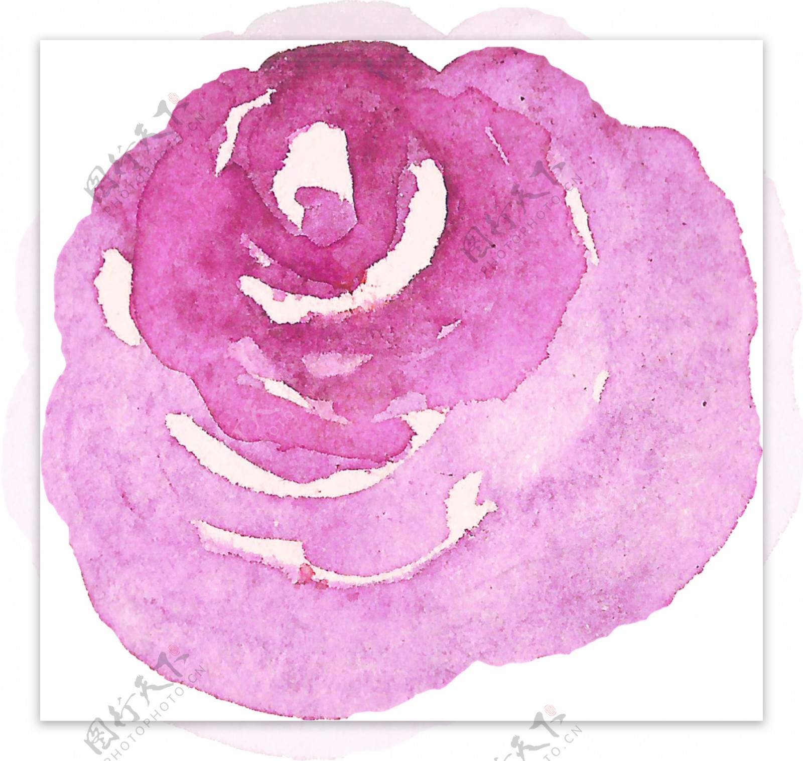 累叠加紫色水彩墨花卉图片素材