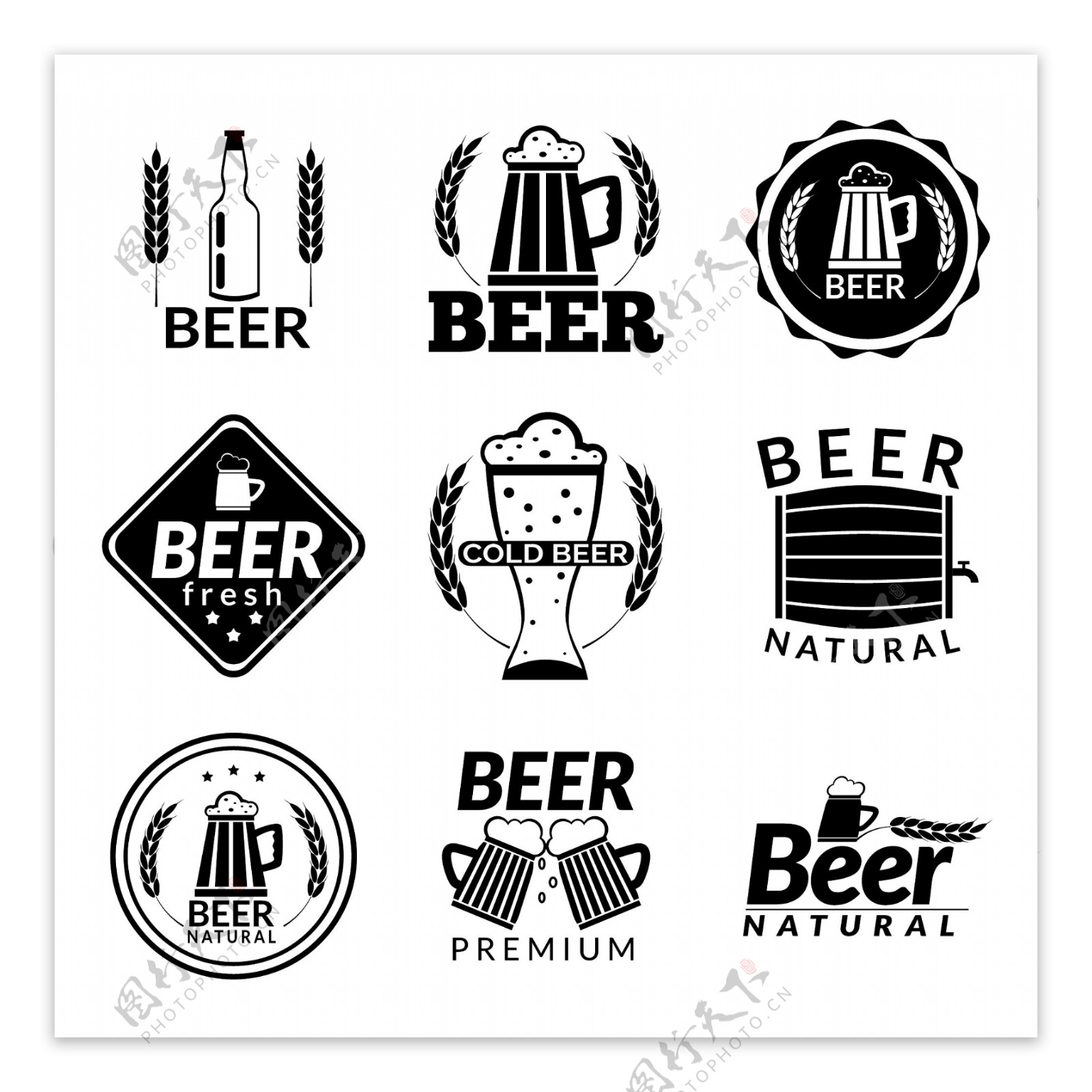 啤酒商标模板集