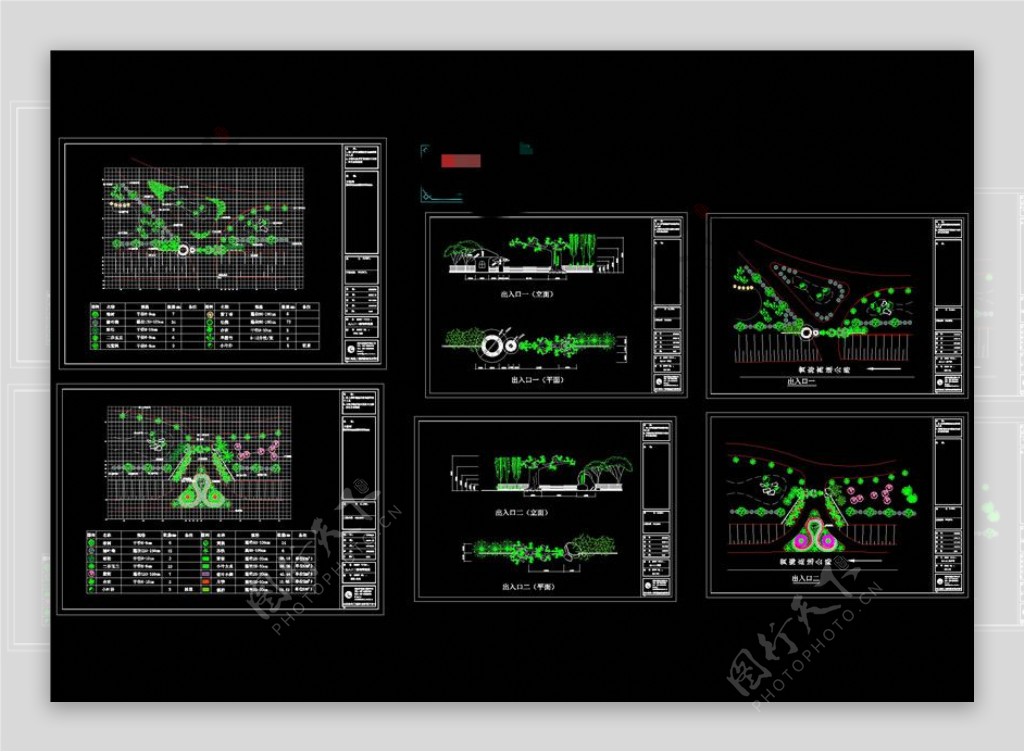 出入口CAD景观图纸