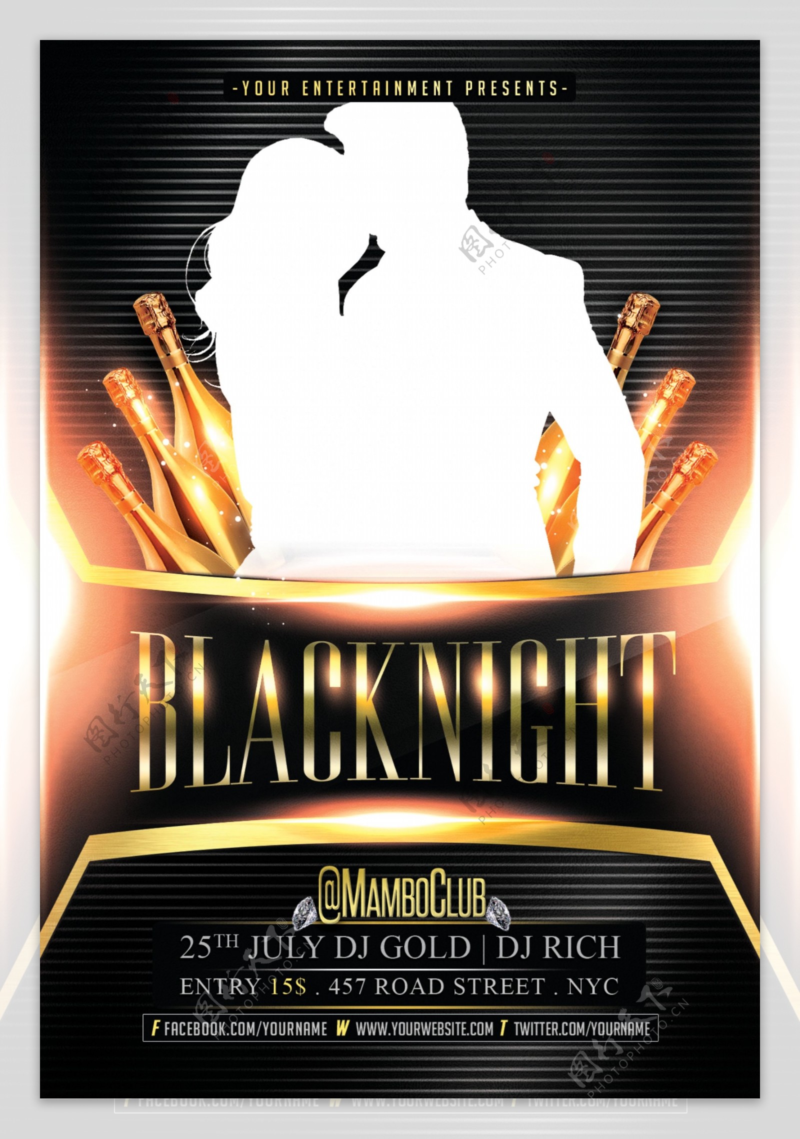 BlackNight宣传单模板