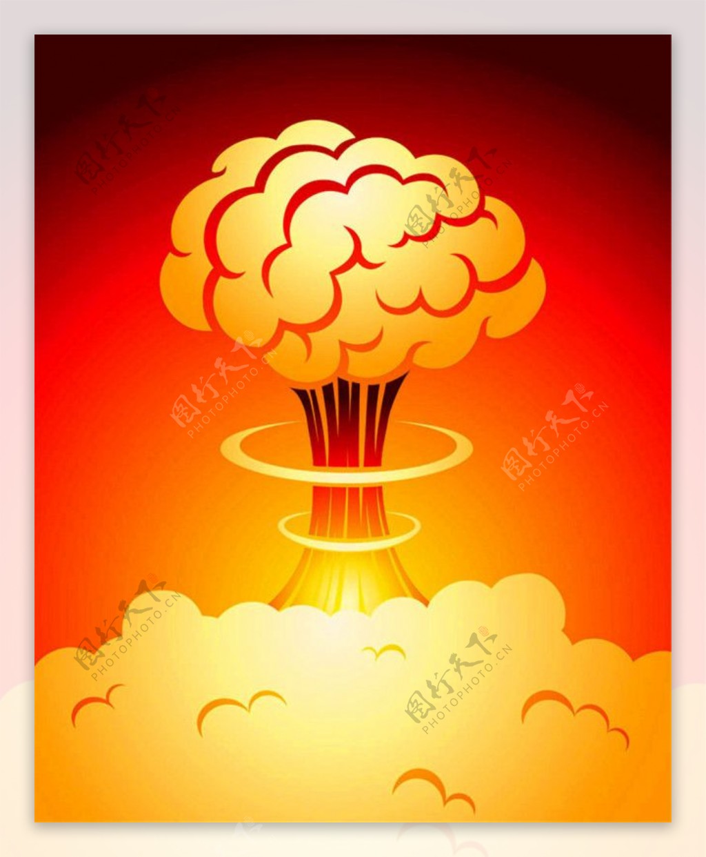 爆炸喷发蘑菇云图片