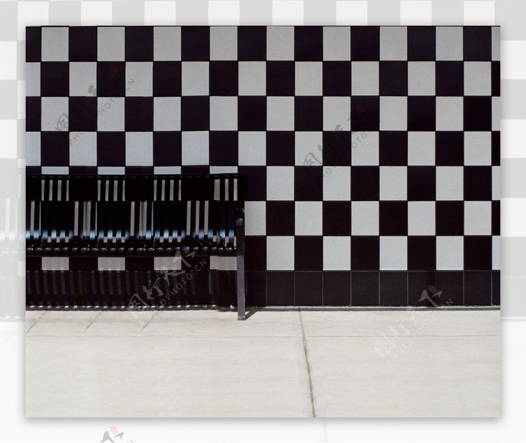 黑白方块格子墙壁影楼摄影背景图片