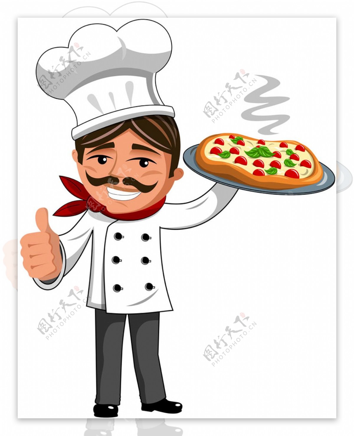 托披萨的厨师图片