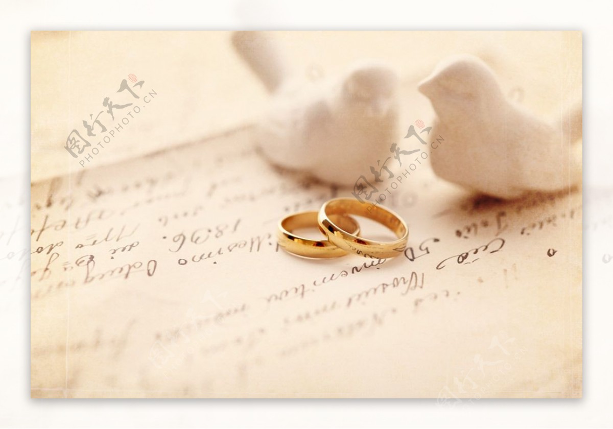 结婚金戒指背景图片