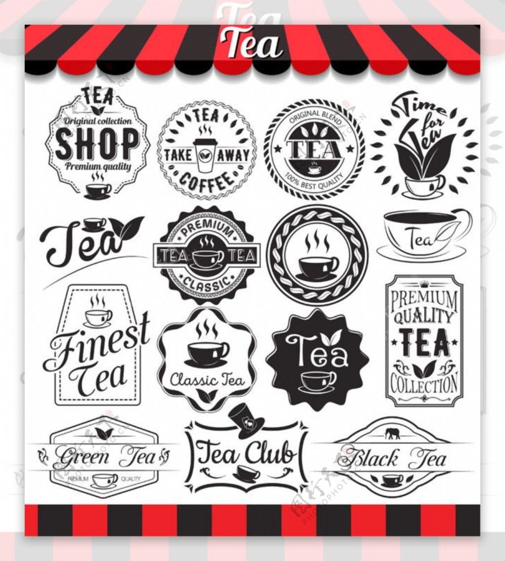 茶标签设计图片