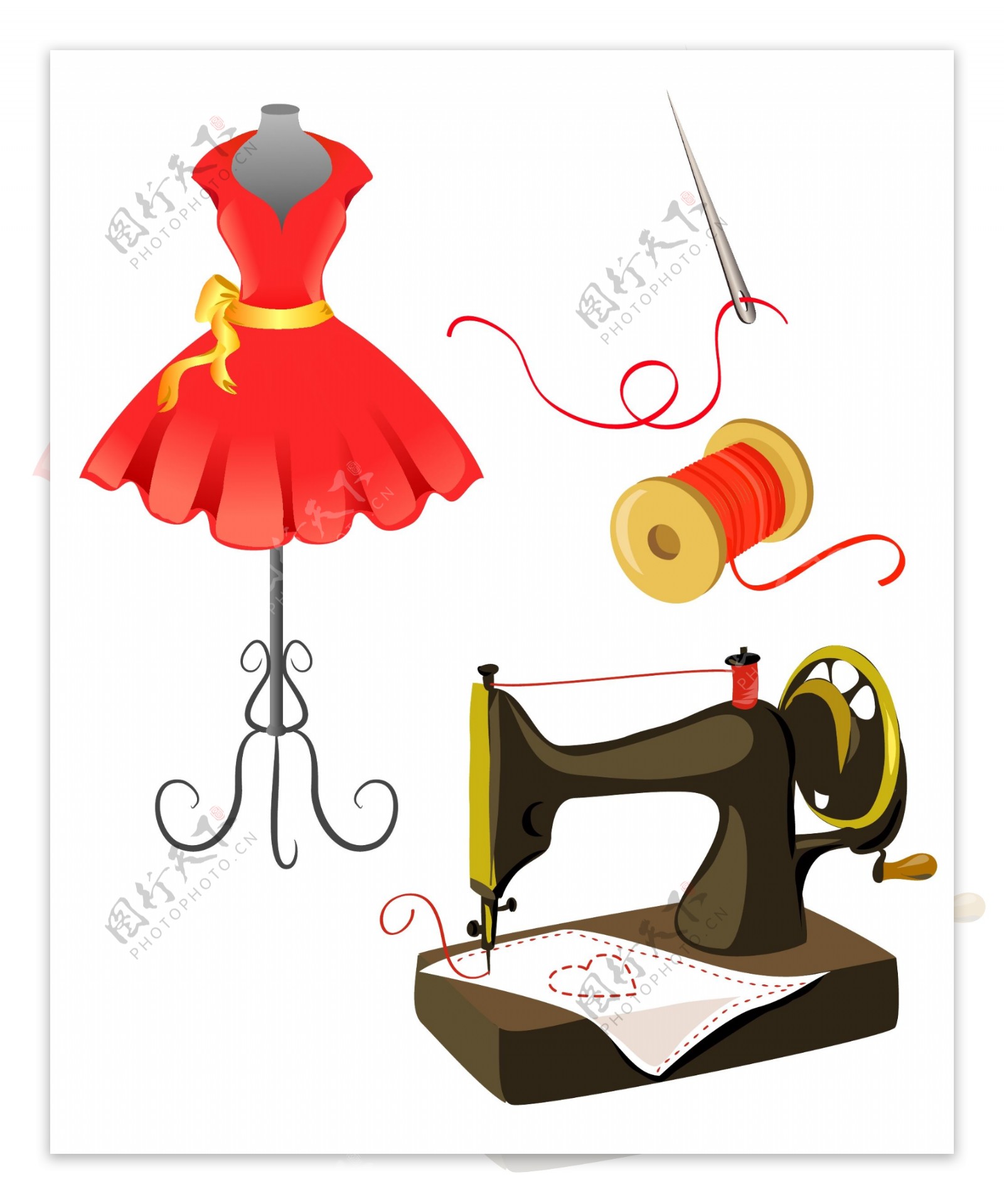 衣服和缝纫机
