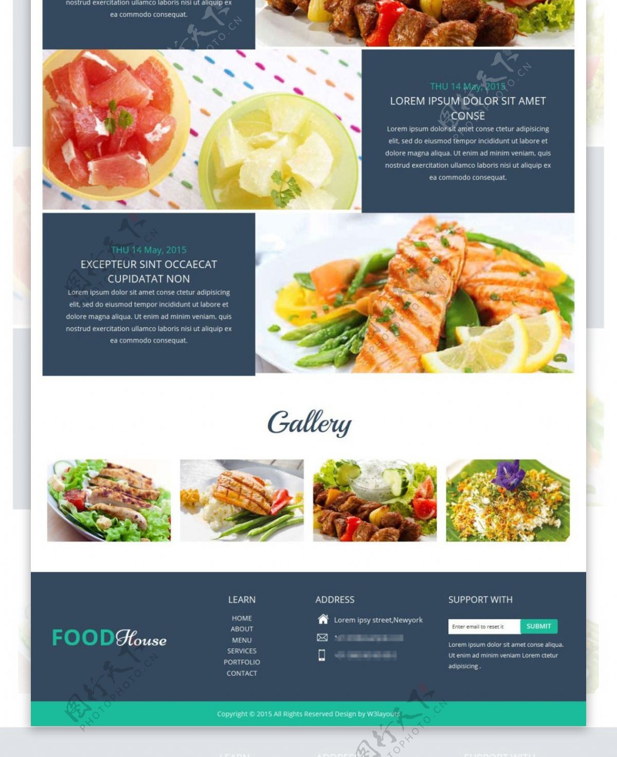 西餐美食响应式网页模板