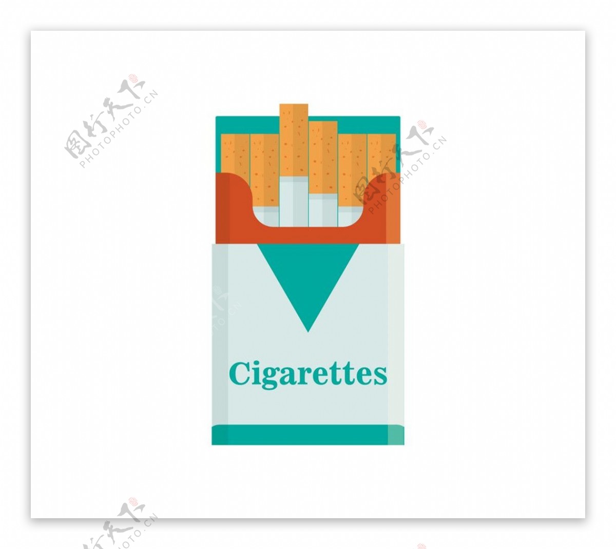 青色英文香烟包装图片