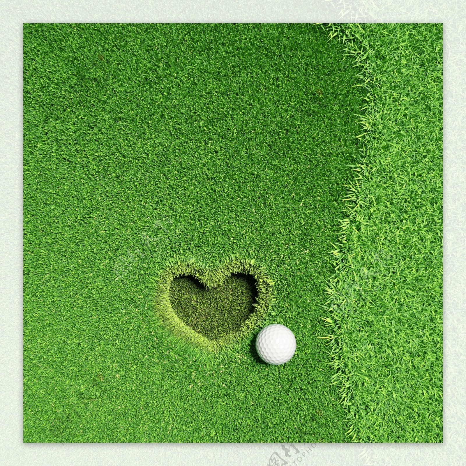 爱心球洞与高尔夫球图片