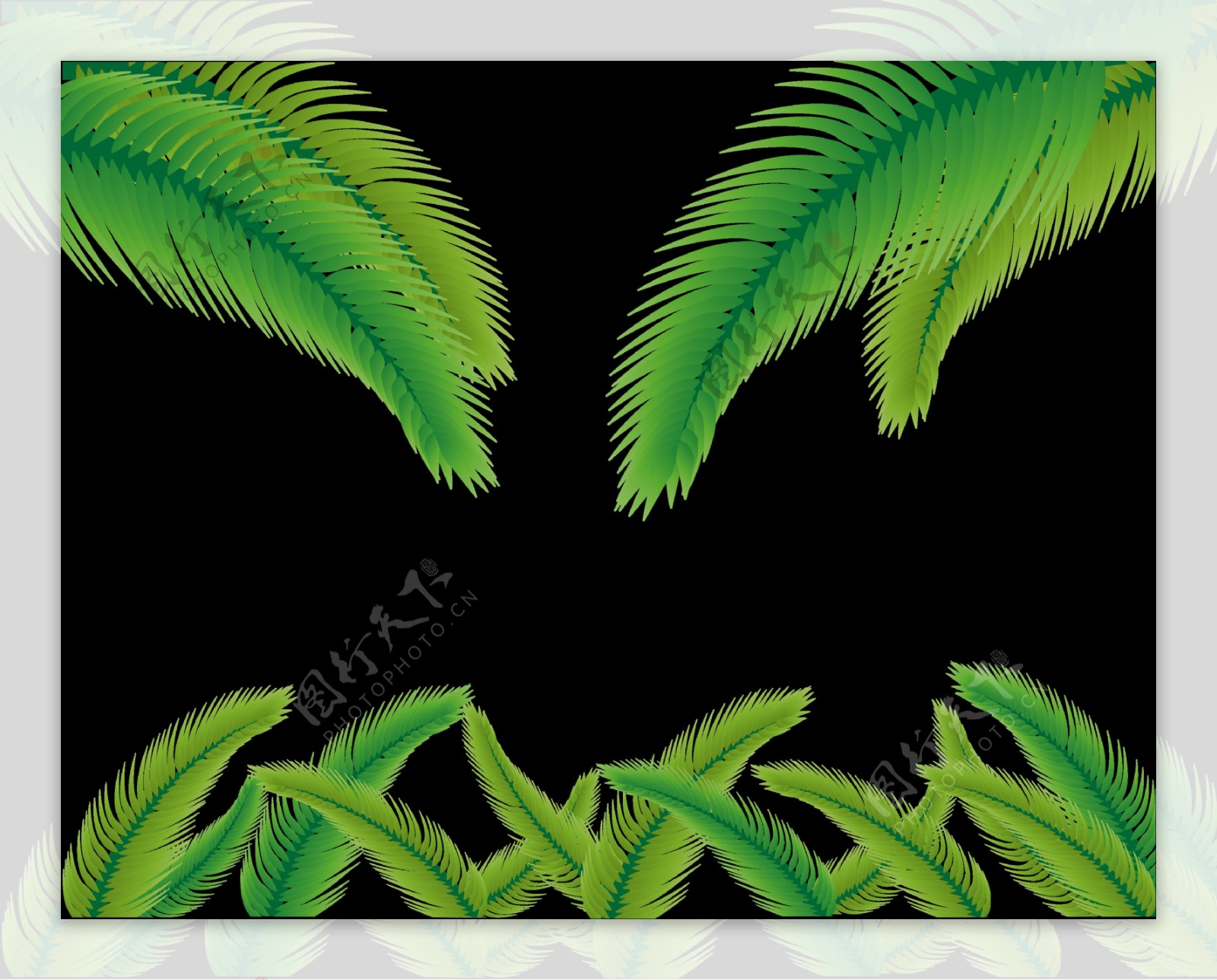 手绘棕榈叶子插画免抠png透明图层素材