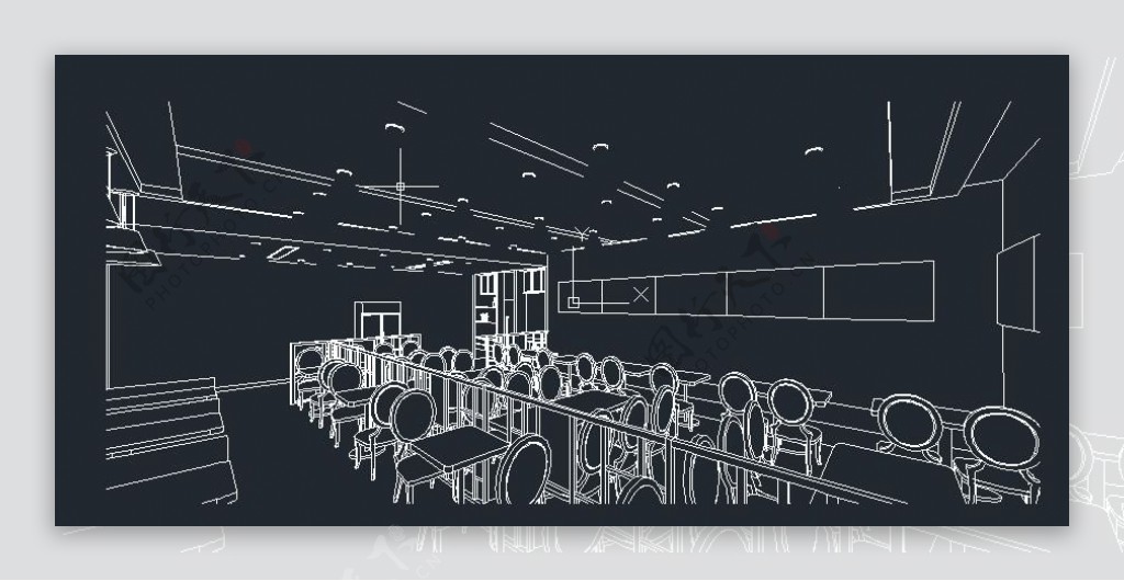 CAD餐厅室内效果图