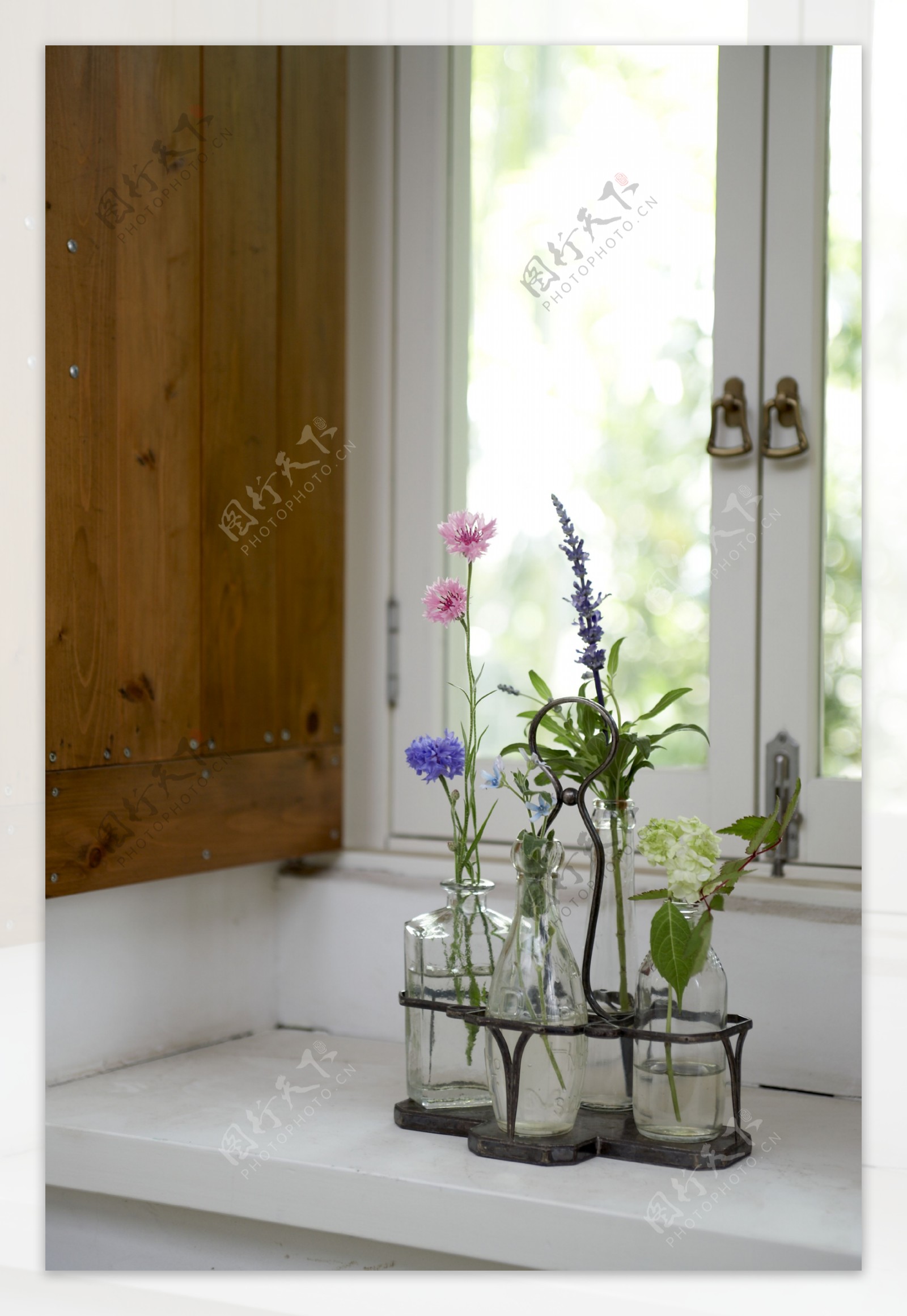 窗台上的花瓶图片