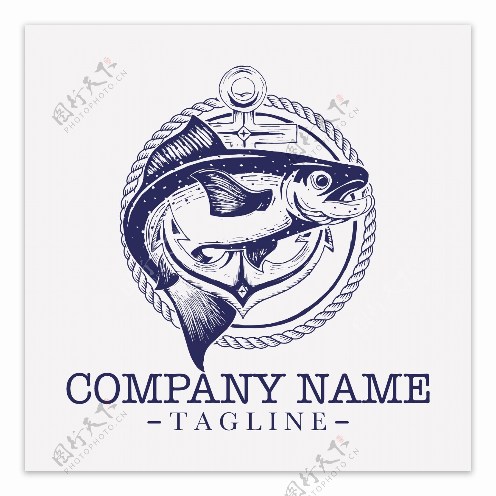 鱼logo模板