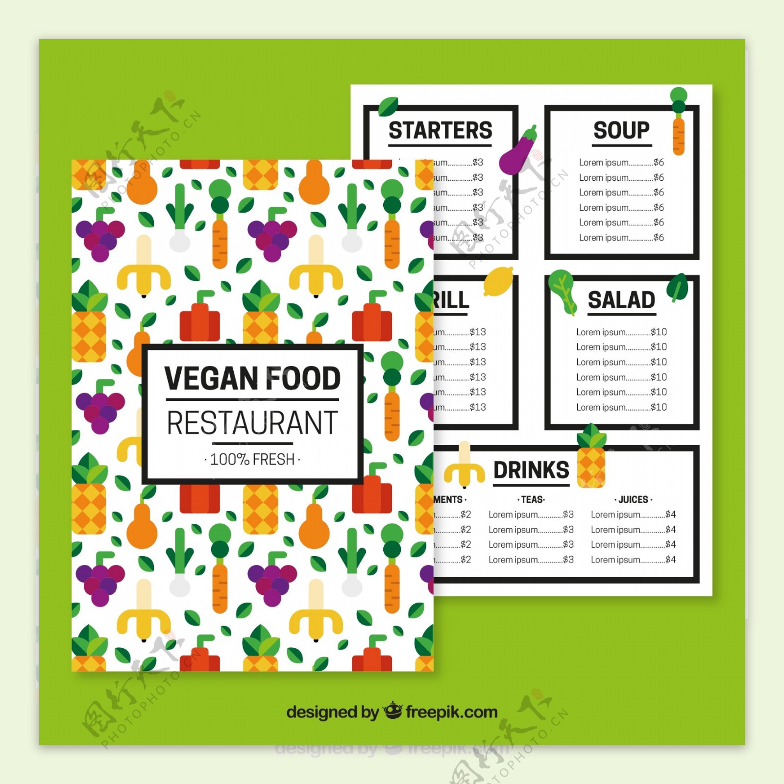 蔬菜食物菜单