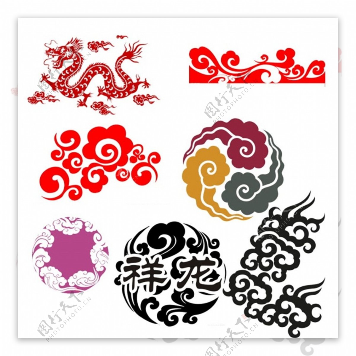 中国传统花纹矢量图案