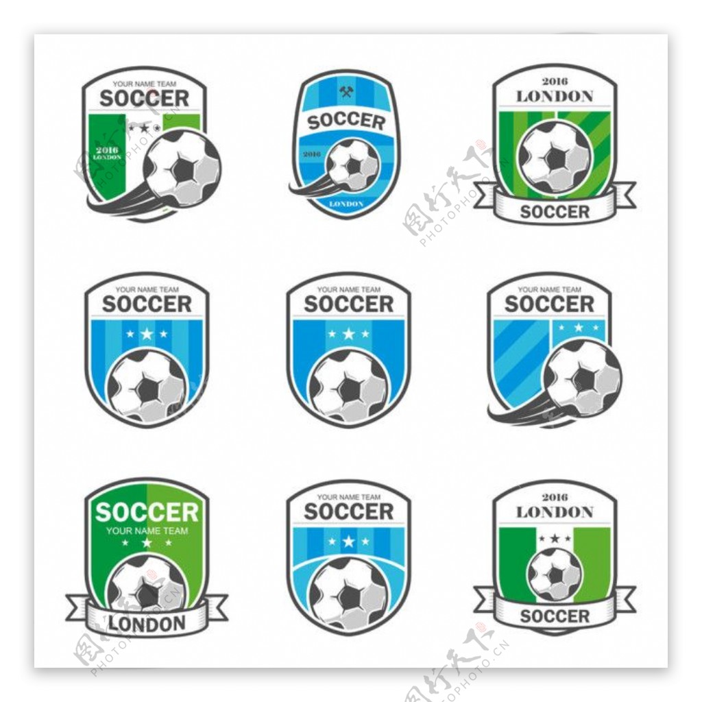盾牌和足球logo图片