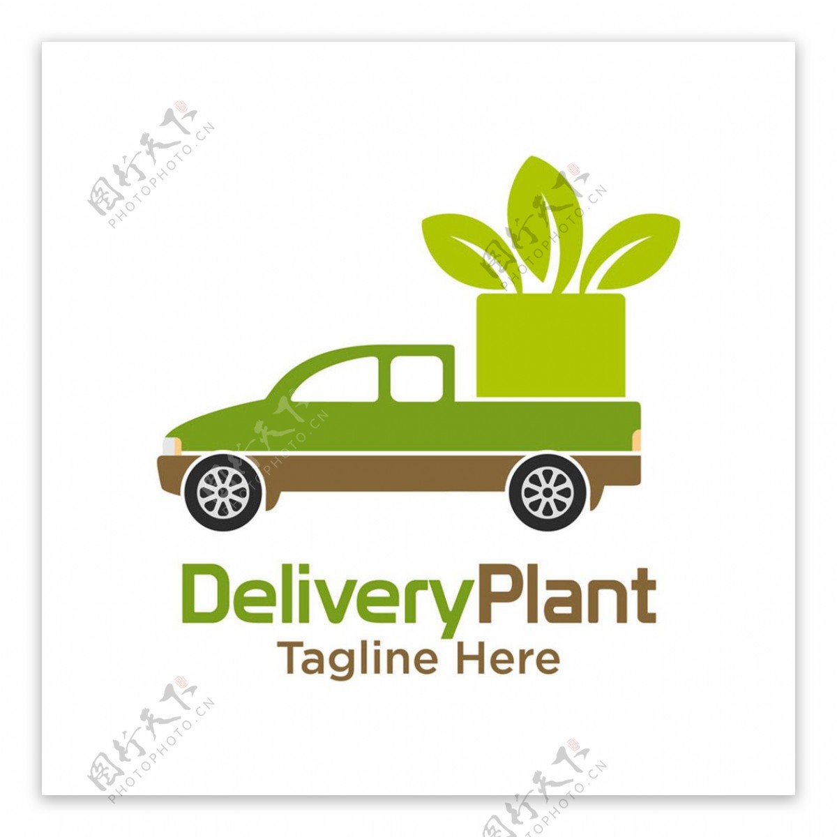 汽车和盆栽logo图片