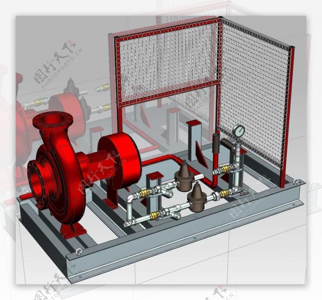 消防泵机械模型