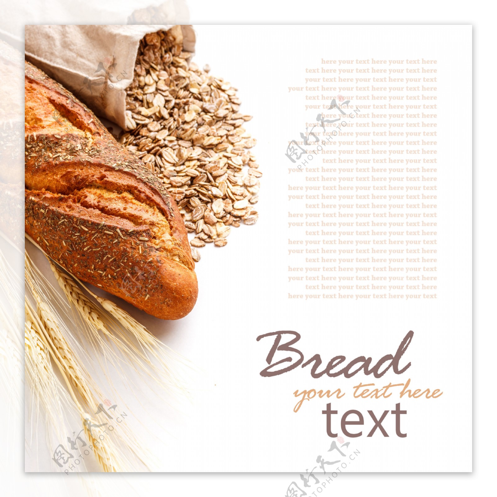 燕麦面包背景图片