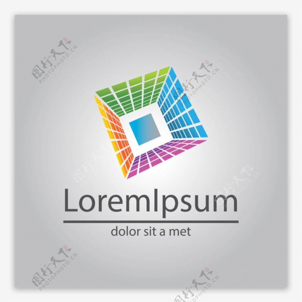 立体彩色方块logo图片