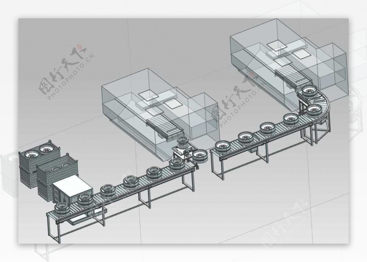 加工输送线机械模型