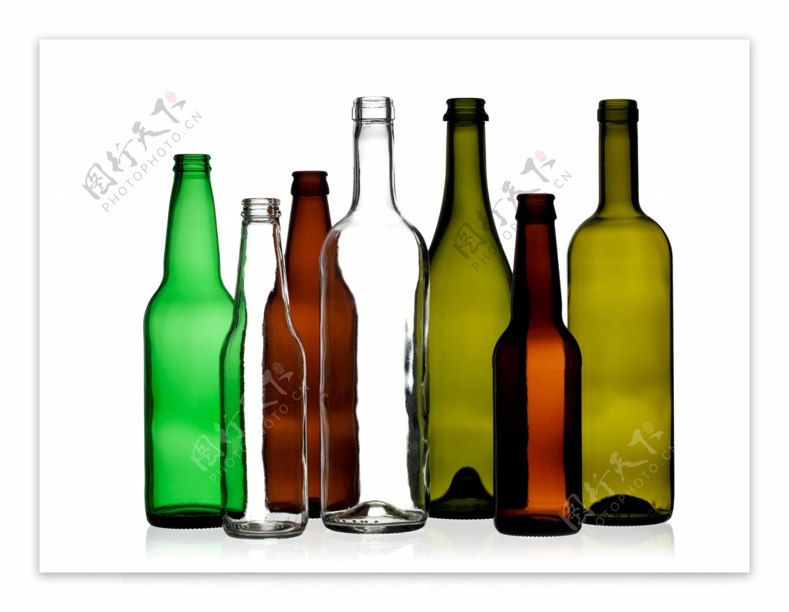 不同款式的玻璃瓶图片