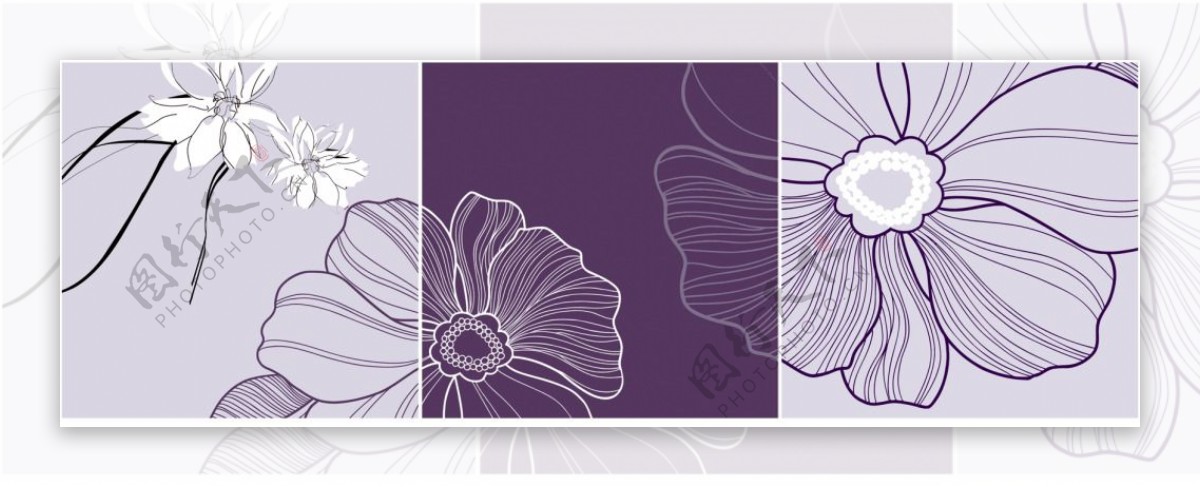 紫色花朵壁画