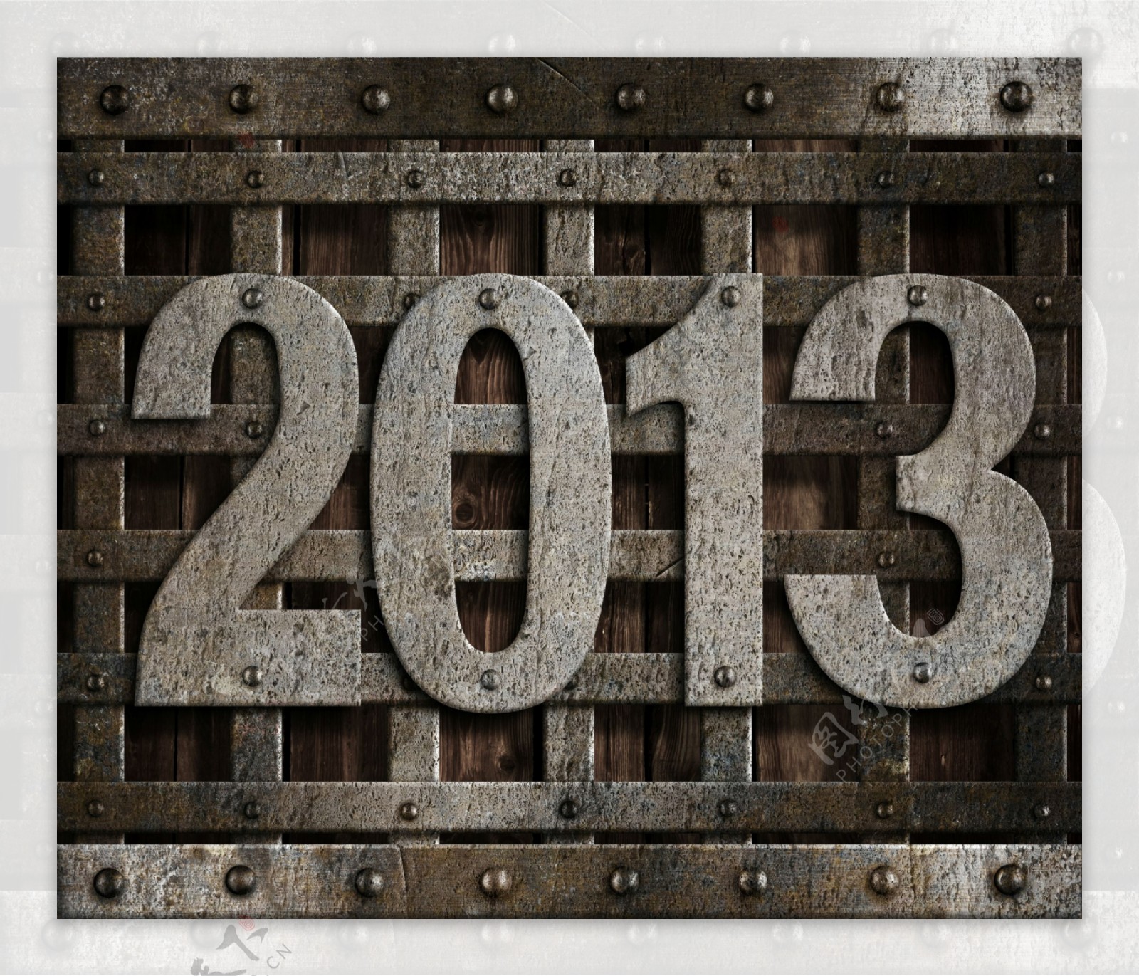 创意2013金属质感字体图片