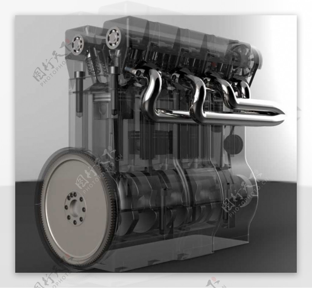 四缸16气门发动机机械模型