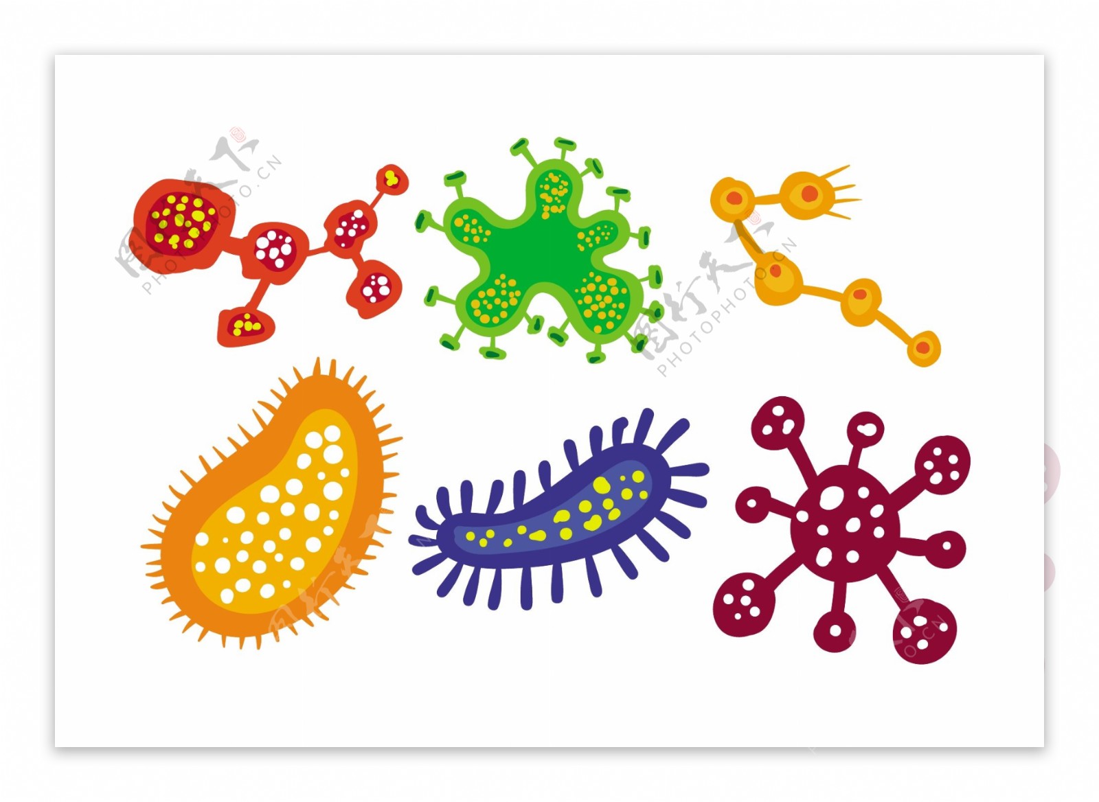 矢量细菌图案