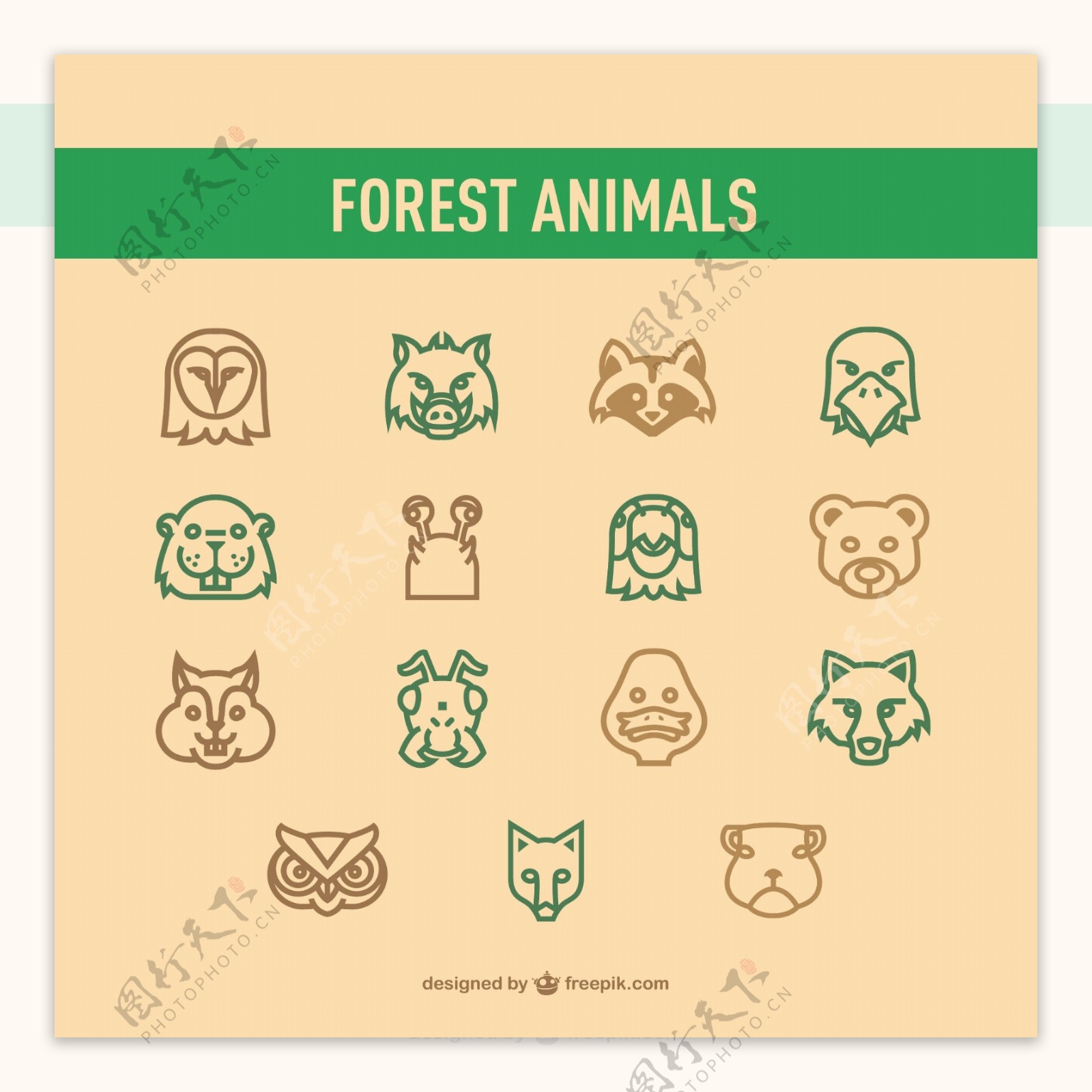 森林动物图标包