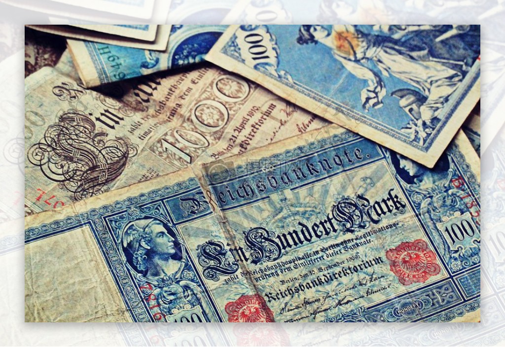 旧的德国钞票