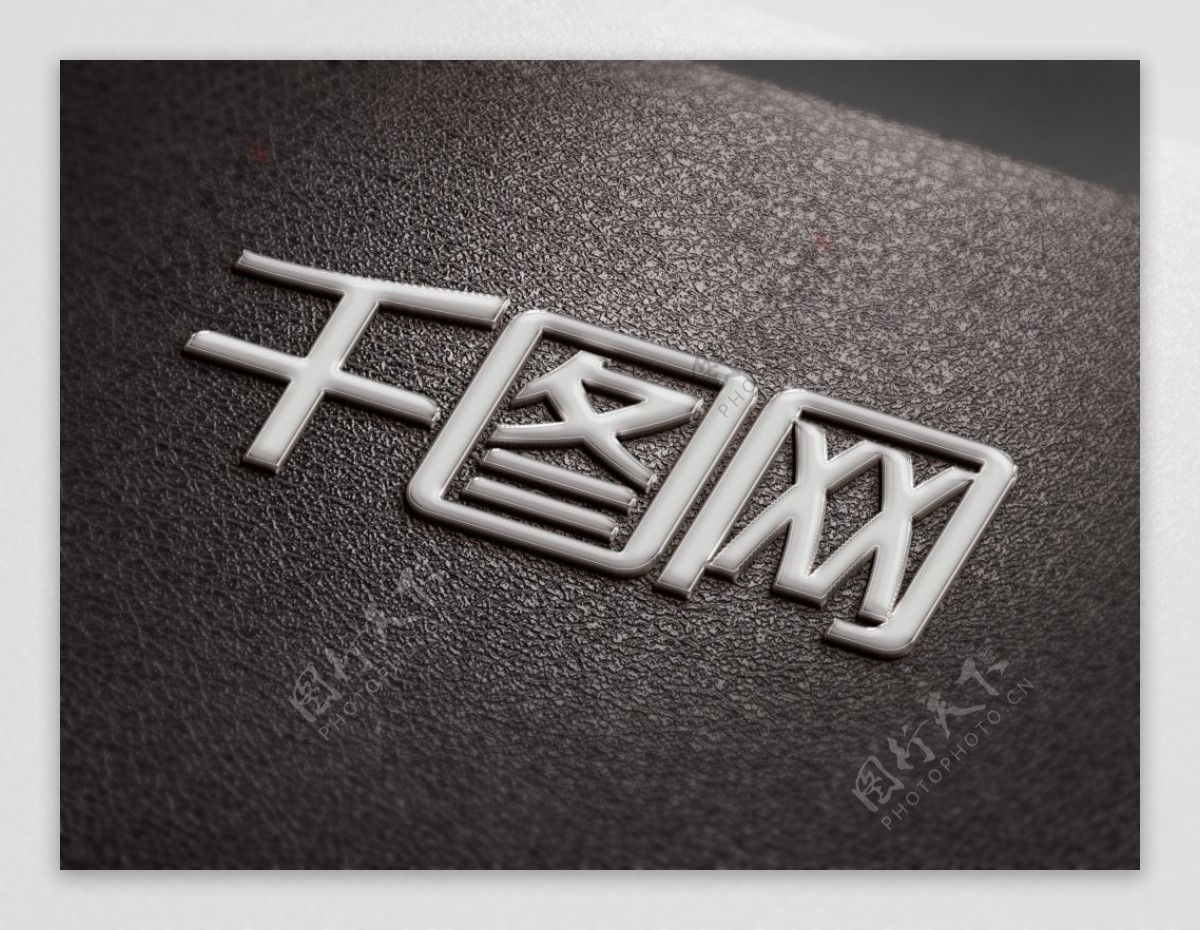 黑色酷炫质感logo展示样机