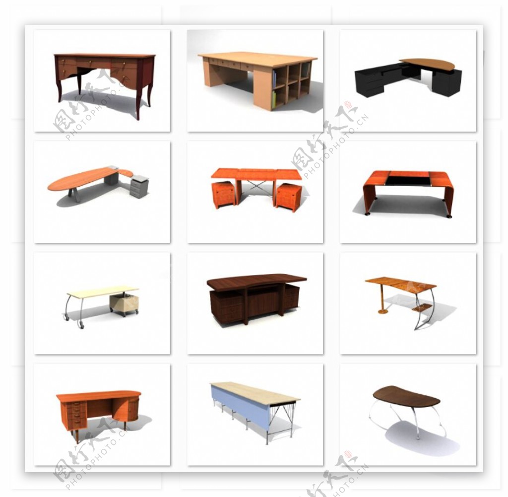 3d设计办公桌素材免费下载