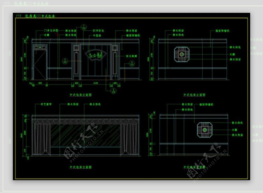 特色餐厅cad施工图