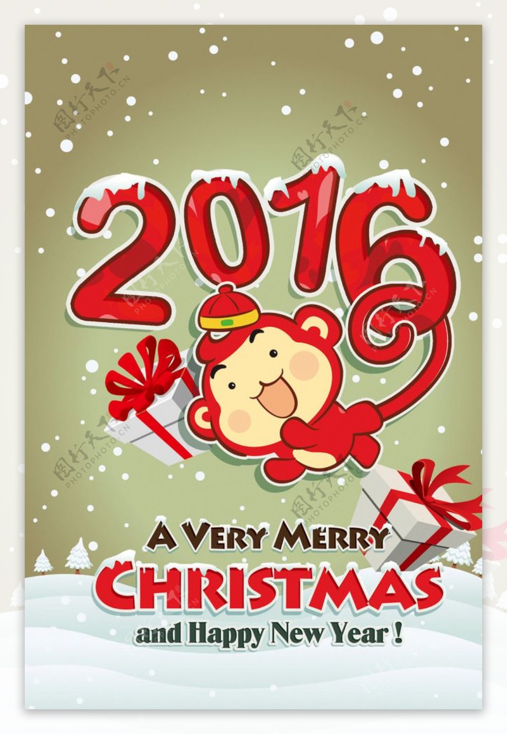 2016圣诞快乐猴年新年快乐