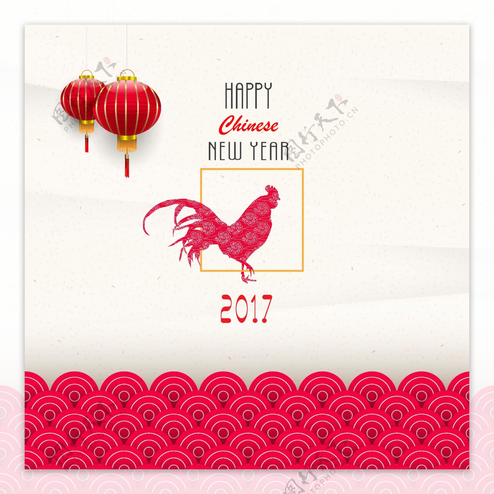 2017鸡年新年主题海报EPS