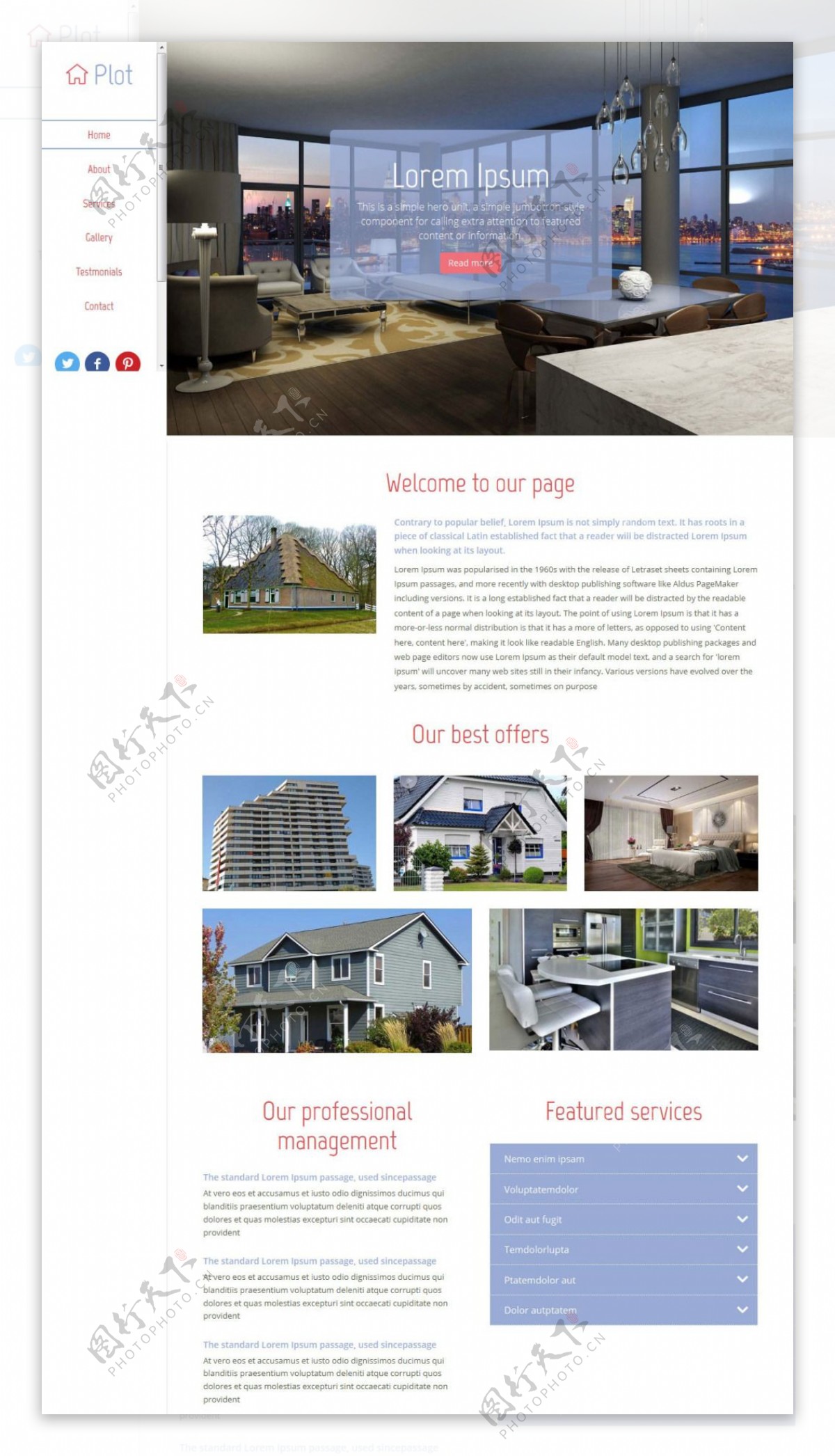 现代豪宅销售信息网页模板