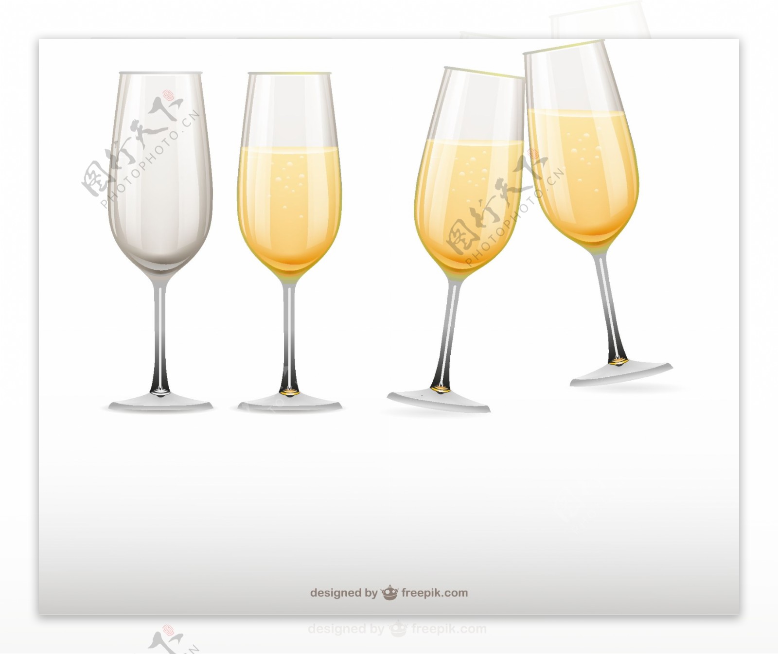 香槟杯设计矢量素材图片