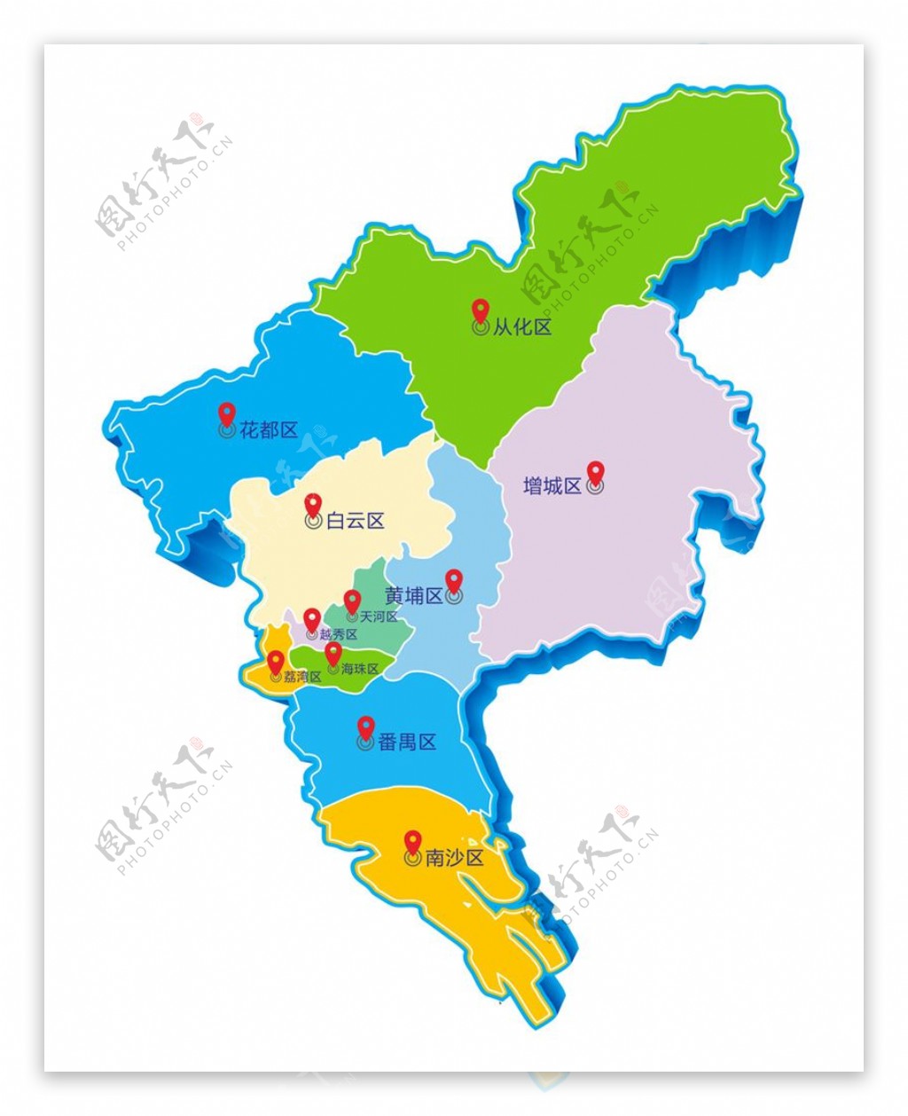 广州区域分布图