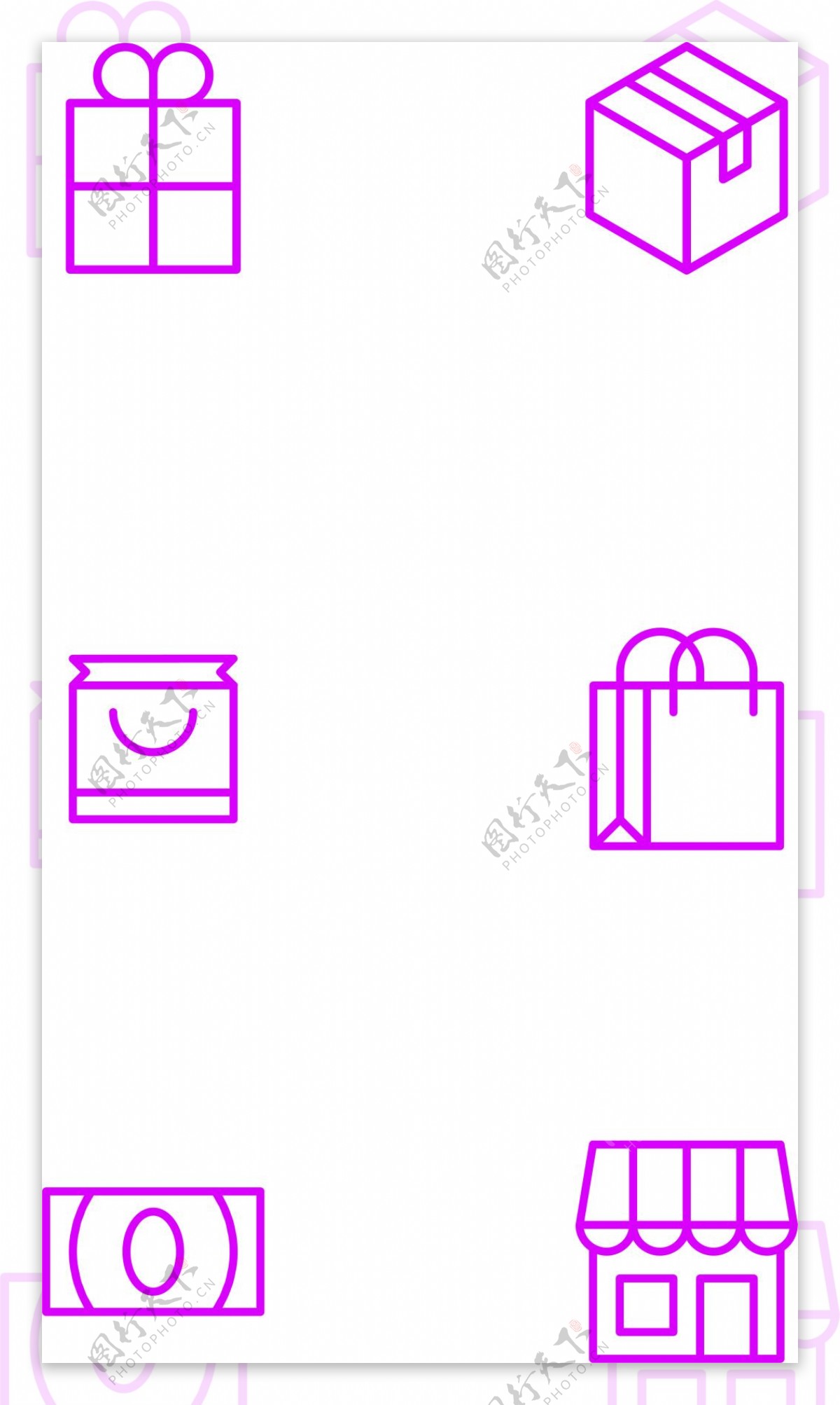 购物IOS7界面风格的蓝色线性图标素材