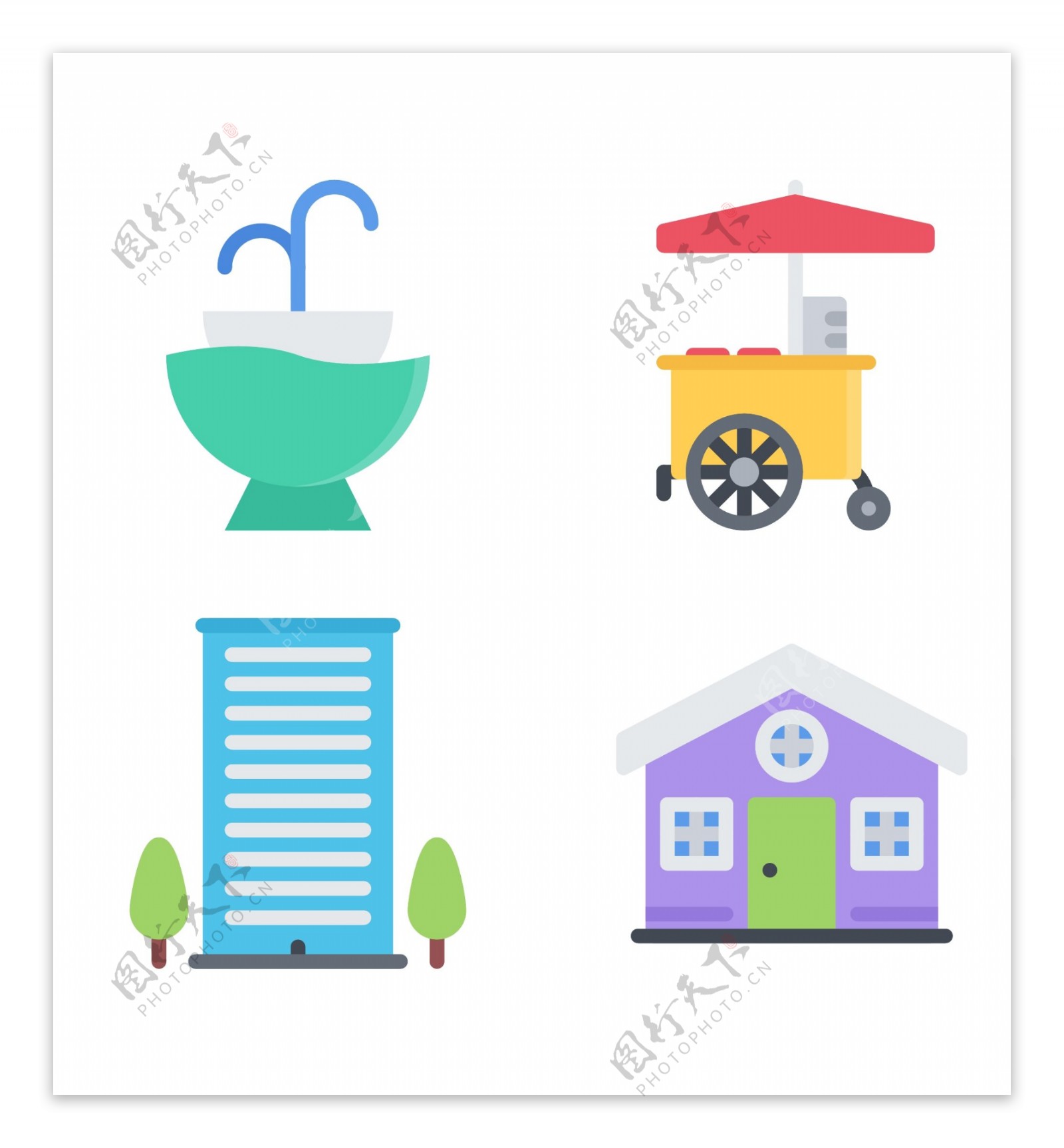 房屋建筑类icon图标素材