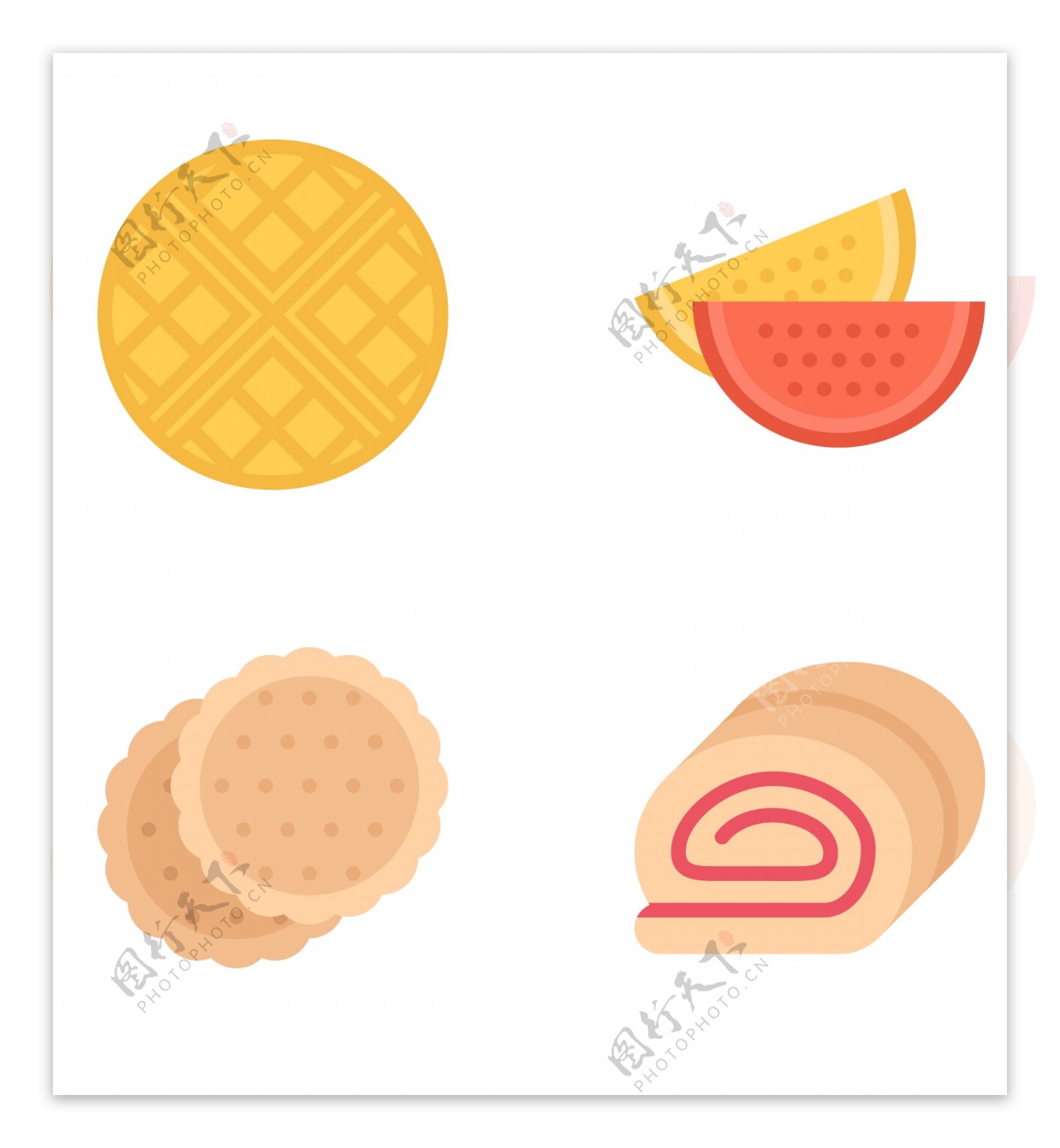 圣诞食品简洁矢量icon网页模板