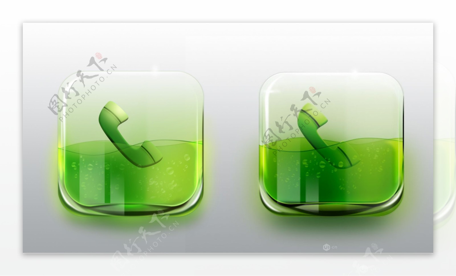 写实绿色电话ico