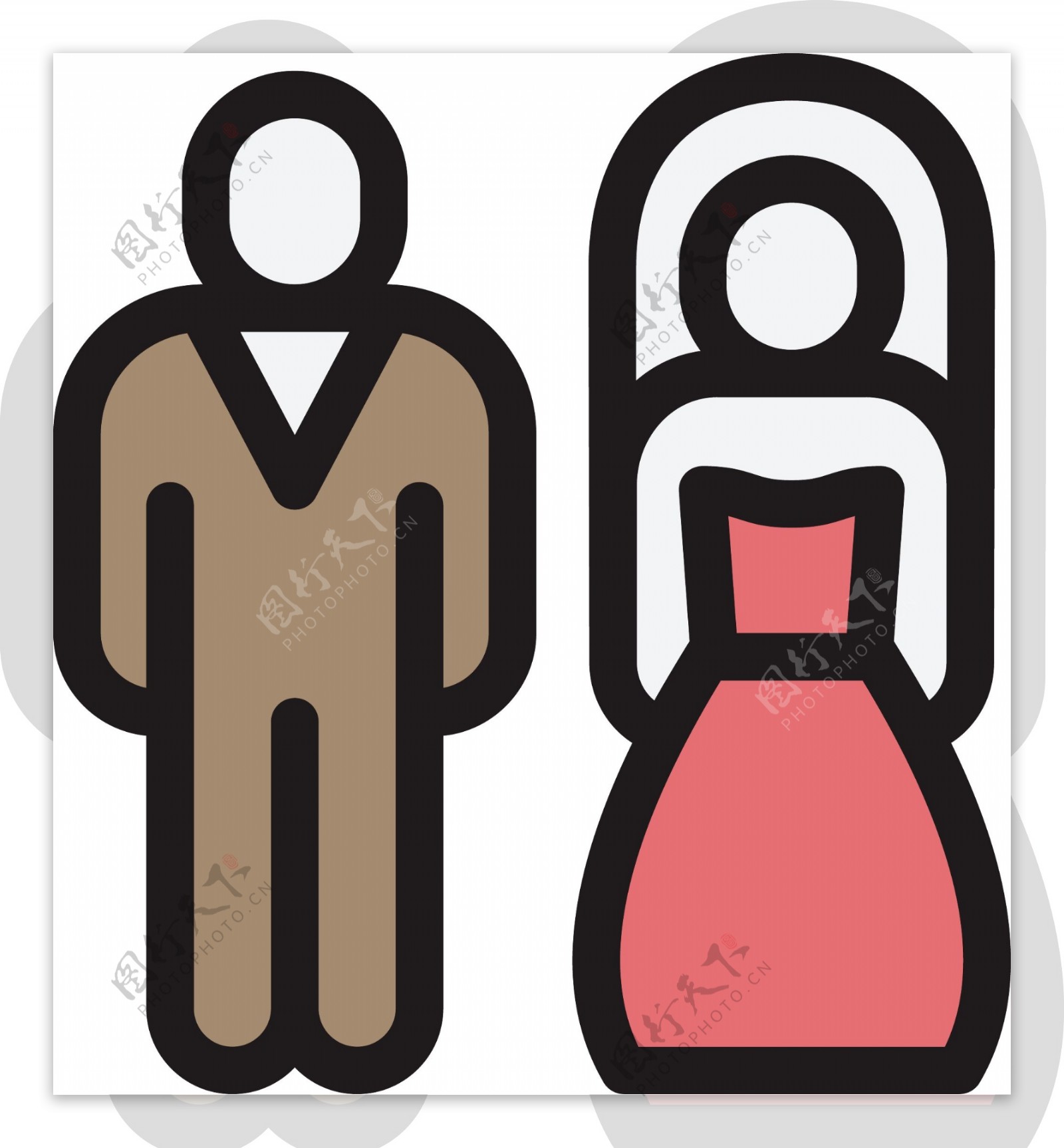 手绘结婚icon图标