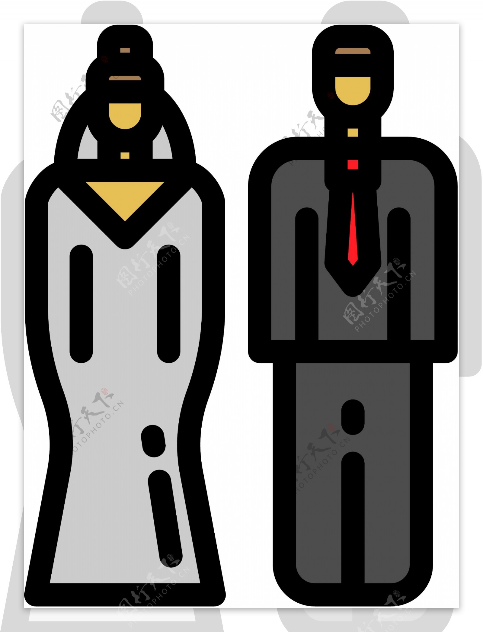 手绘婚礼icon图标