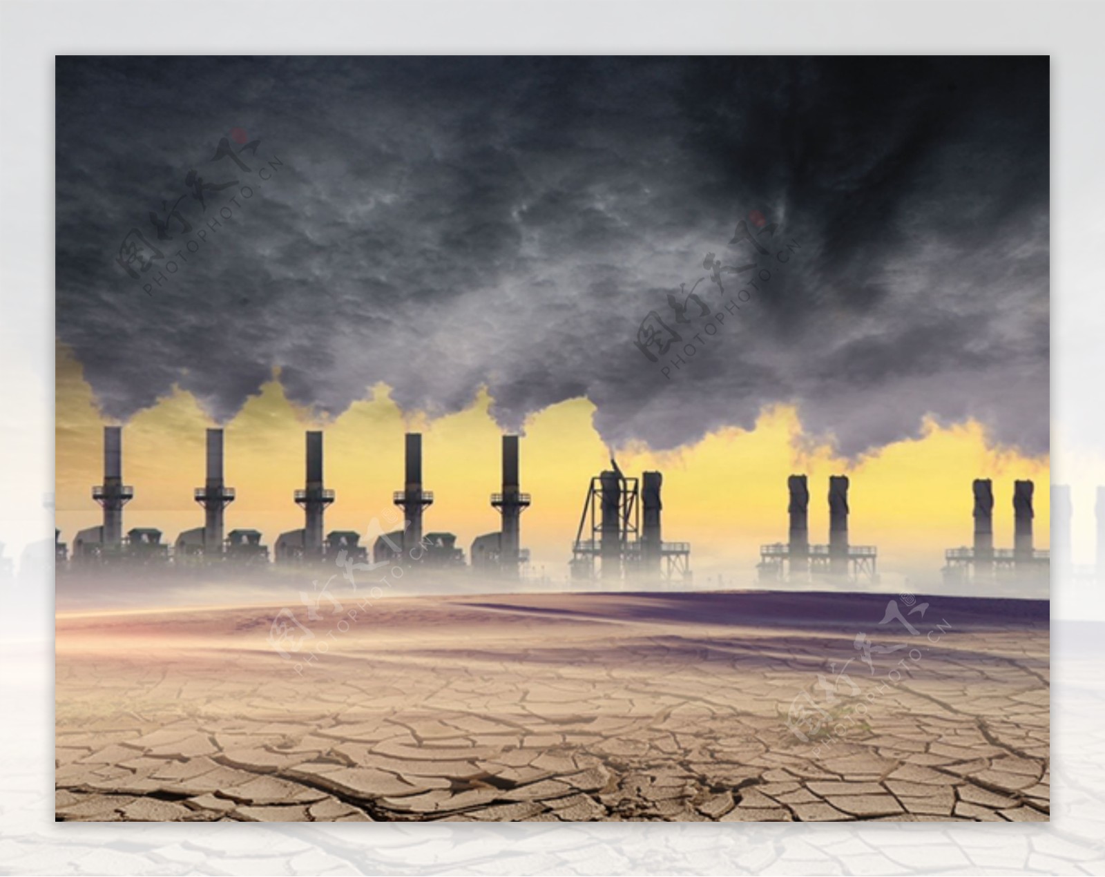 工厂雾霾环境污染海报