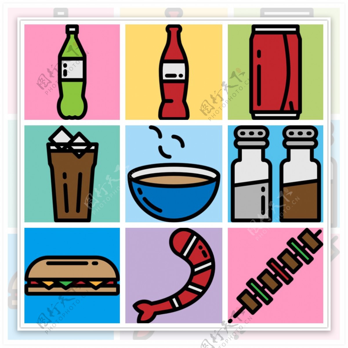 创意饮料icon图标