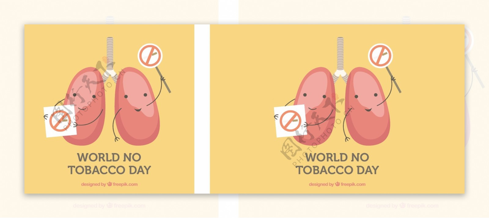 世界无烟日肺罢工广告背景矢量素材