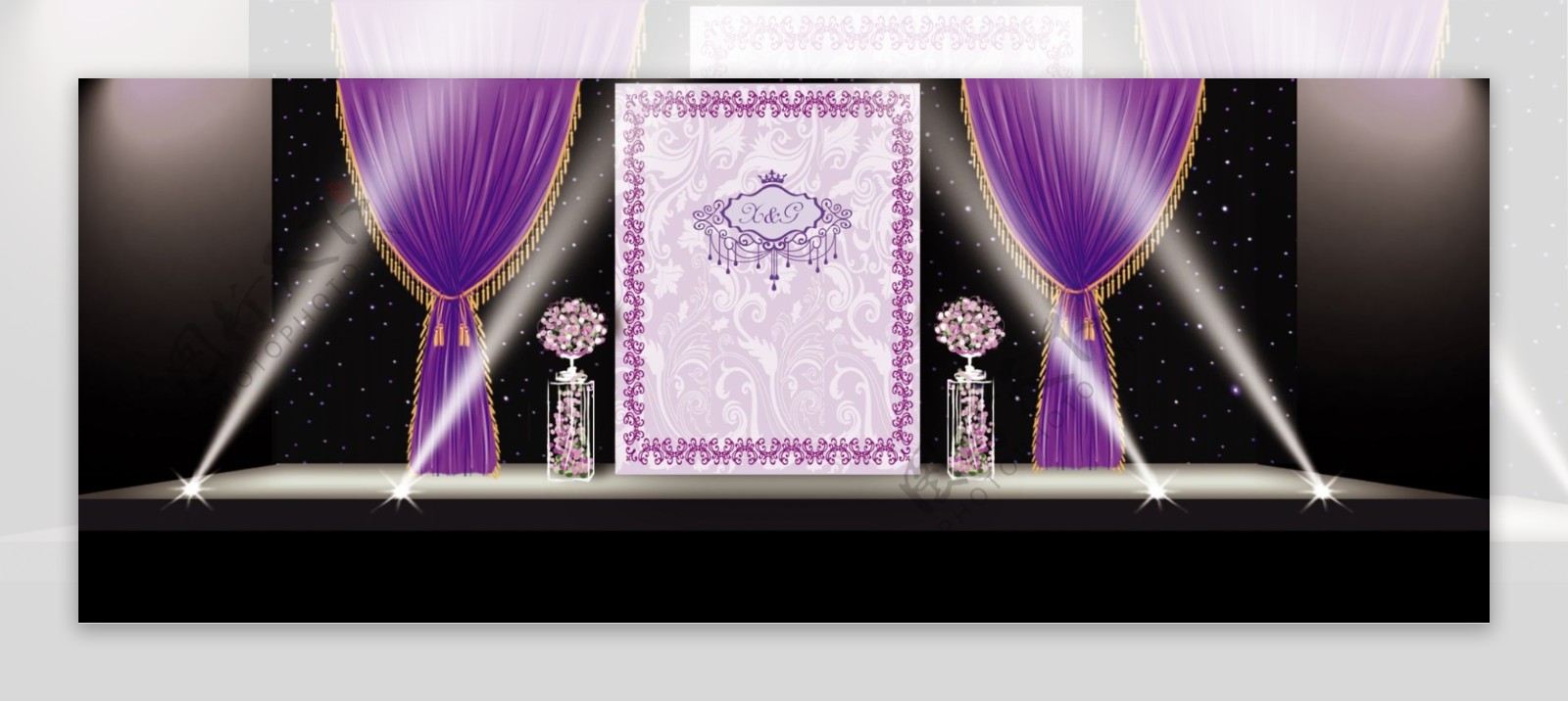 紫色欧式星空幕婚礼